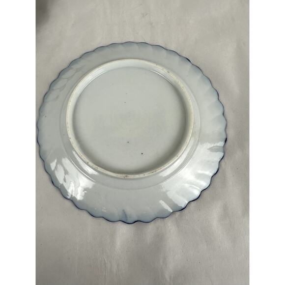 Japanese Antique China Four 7 in. Plates Cobalt Gold  Trim Geisha 1970's - Picture 10 of 16